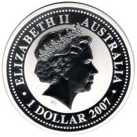 (1985) Монета Австралия 2007 год 1 доллар   Серебро (Ag)  UNC
